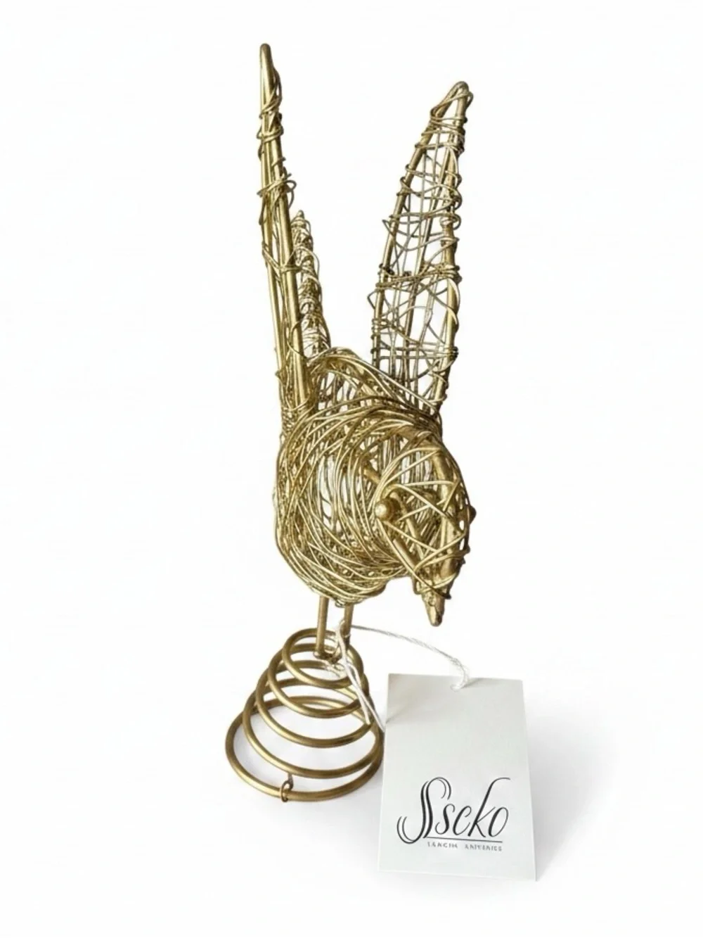 Sseko Brass Wire Dove Sculpture
